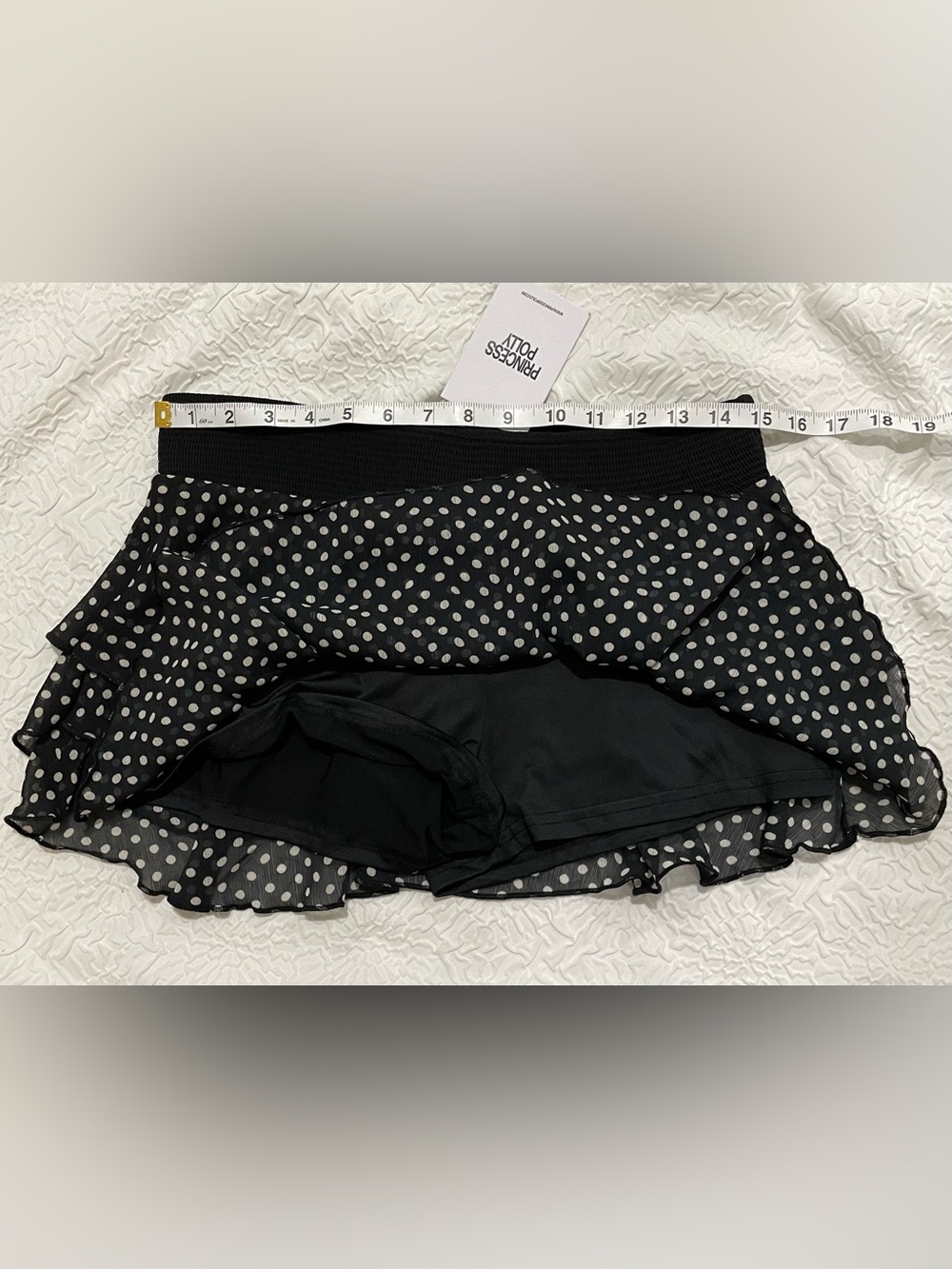 Princess Polly Ready To Party Frill Skort Black Polka Dot Size 8 - Picture 3 of 10